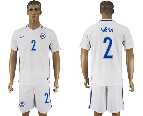 Chile #2 Mena Away Soccer Country Jersey